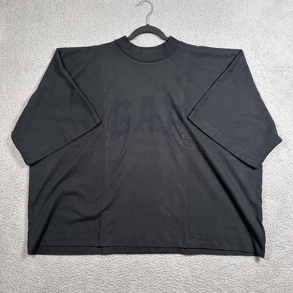 Yeezy Gap Shirt Mens XL Black Dove Graphic GAP Logo Oversized Boxy Mock Neck